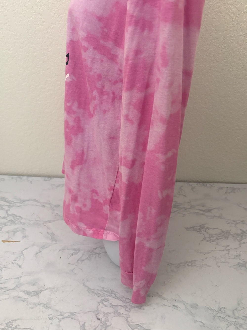 Birds Of Prey Harley Quinn Movie Logo T-Shirt L Long Sleeve Pink Tie Dye - Picture 4 of 8